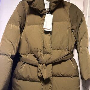Hudson North Women's Olive Belted Puffer Jacket